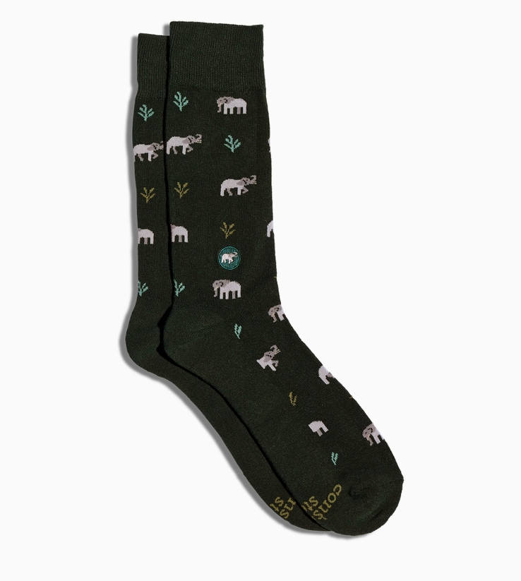 Green Protect Elephant Socks