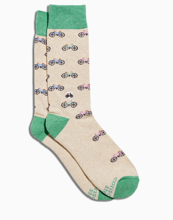 Beige Bicycle Socks - Support Youth Sports