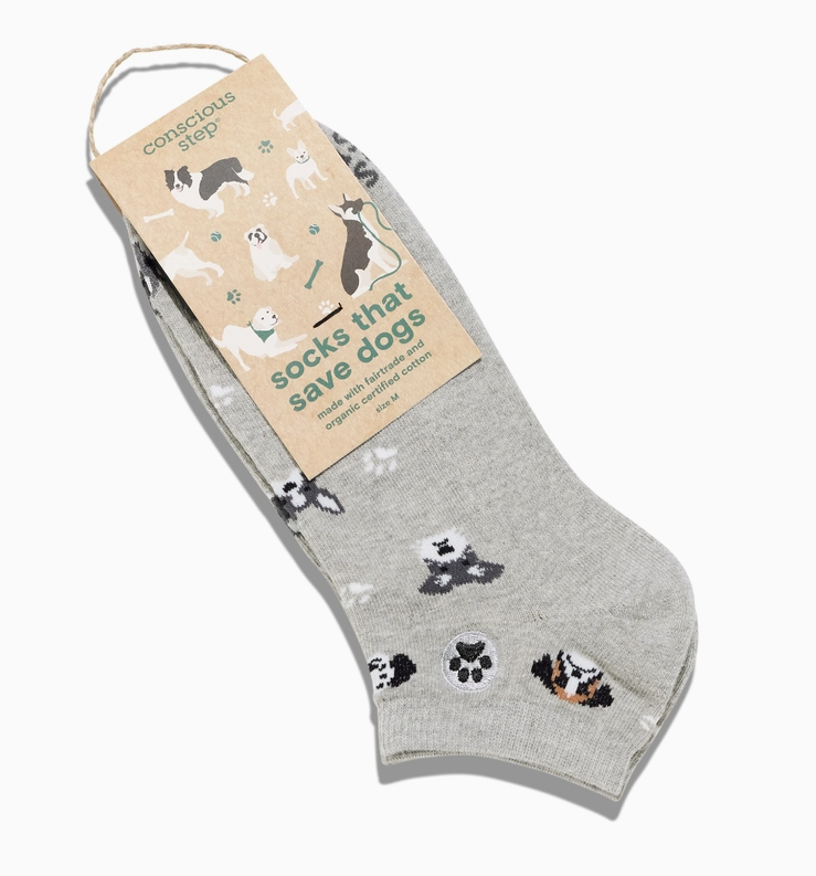 Grey Headshot Hounds Save Dogs Footie Socks