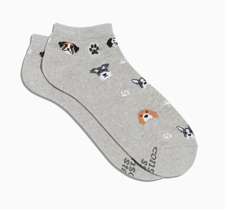 Grey Headshot Hounds Save Dogs Footie Socks