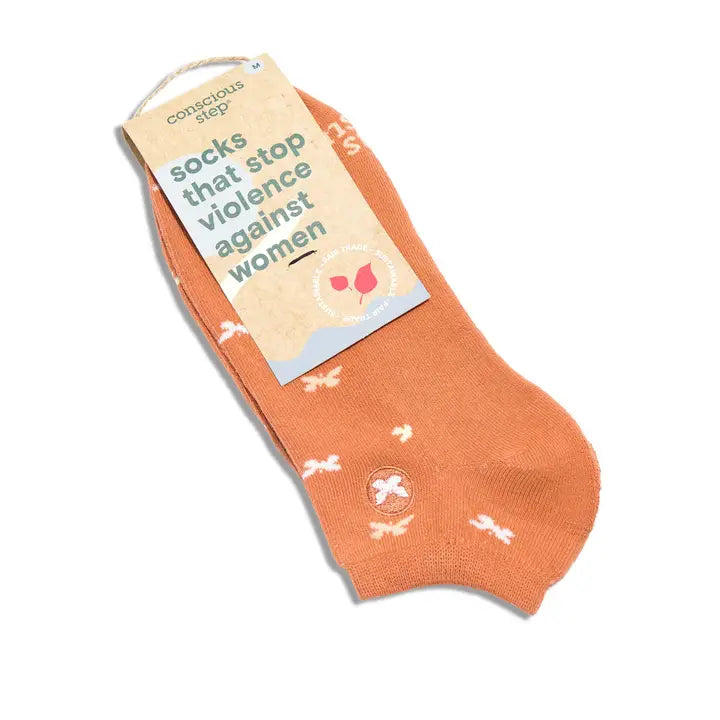 Orange Butterfly Footie Socks