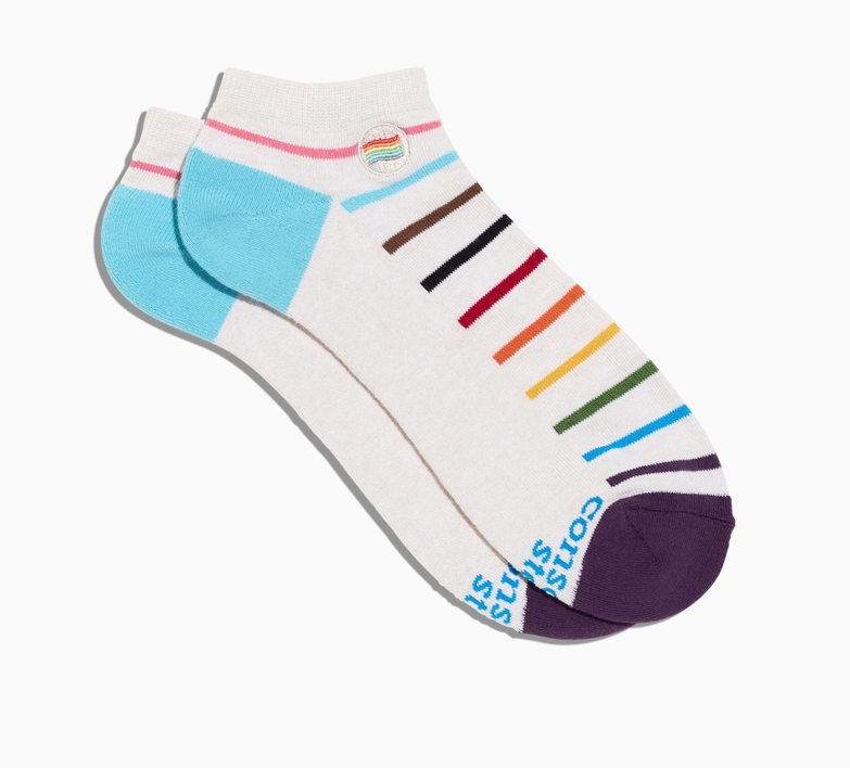 White Pride Flag Save LGBTQ Lives Footie Socks