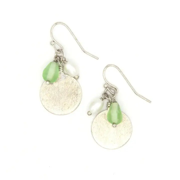 Disc & Pearl Earrings