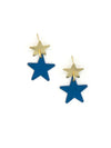 Blue &amp; Gold Star Stud Earrings