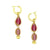Red Glass Bead Drop Earrings