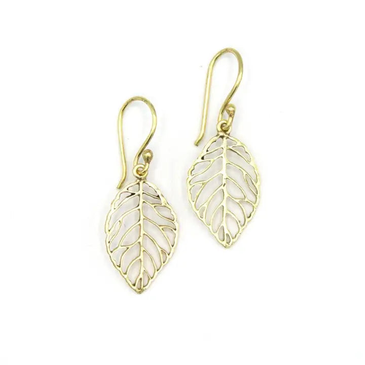 Leaf Skeleton Drop Earrings