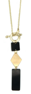 Slate and Gold Dangle Necklace