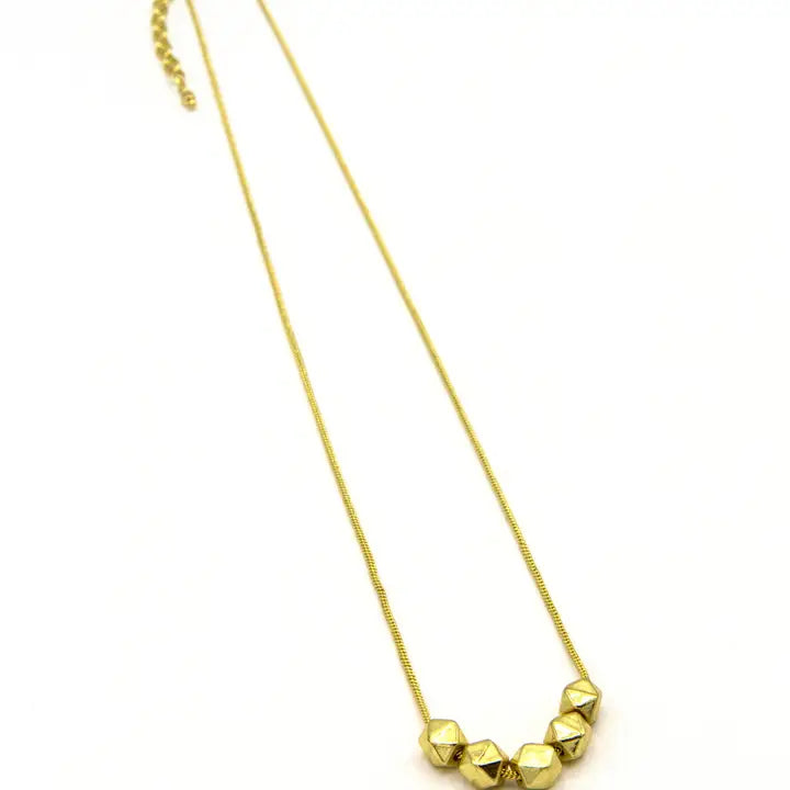 Gold Octagon Bead Necklace