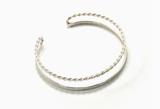 Twisted Silver-Plated Cuff Bracelet