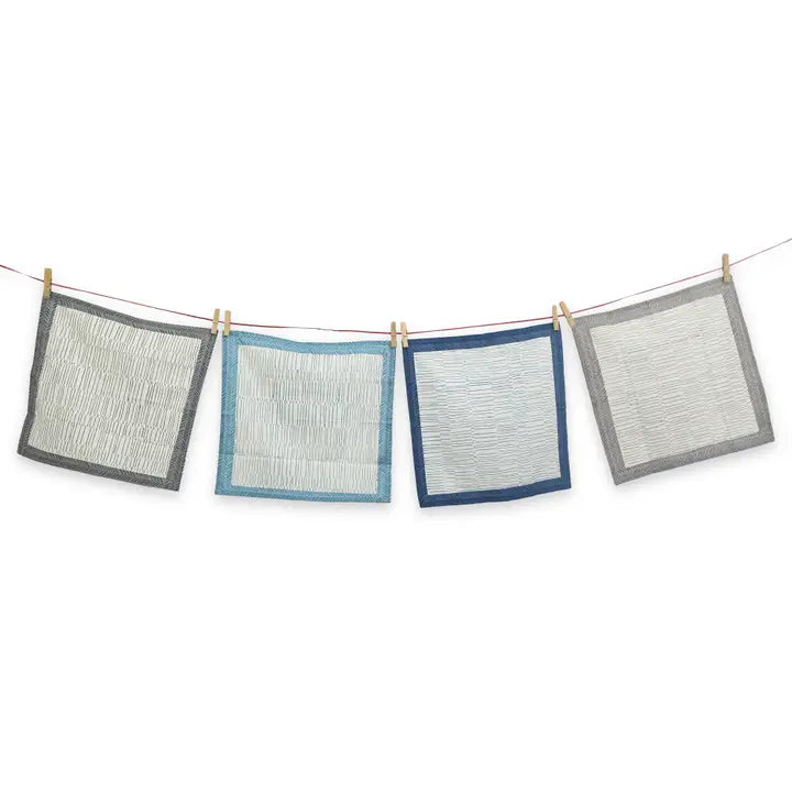 Tea Break Block Print Cotton Napkin - Set of 4