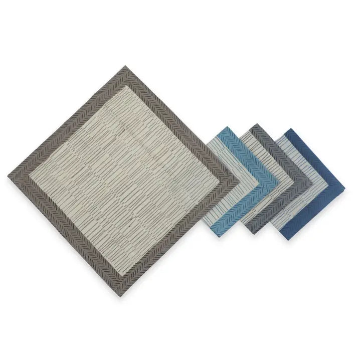 Tea Break Block Print Cotton Napkin - Set of 4