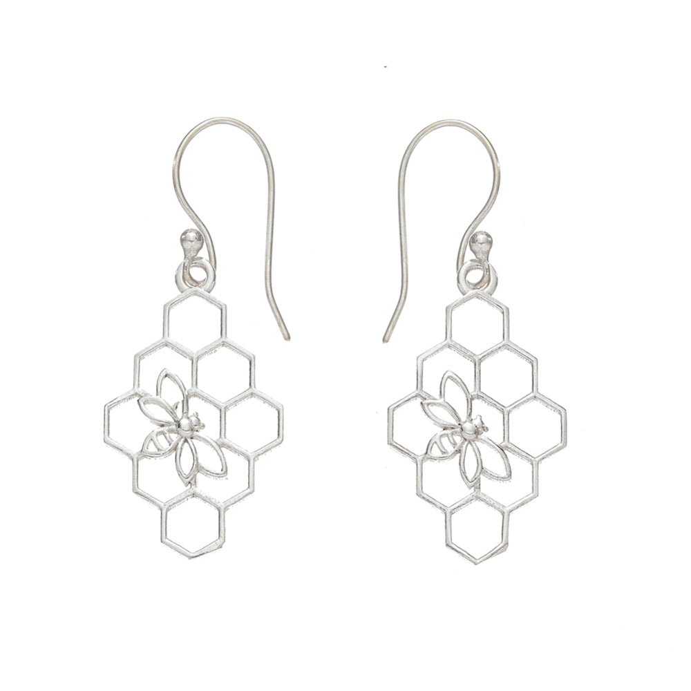 Beehive Silver-Plated Brass Earrings