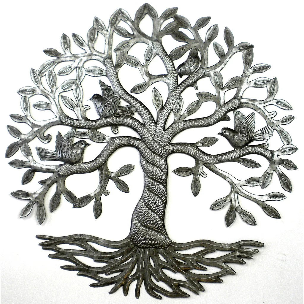 tree of life hanging planter Twisted Tree of Life Cutmetal Wall Hanging