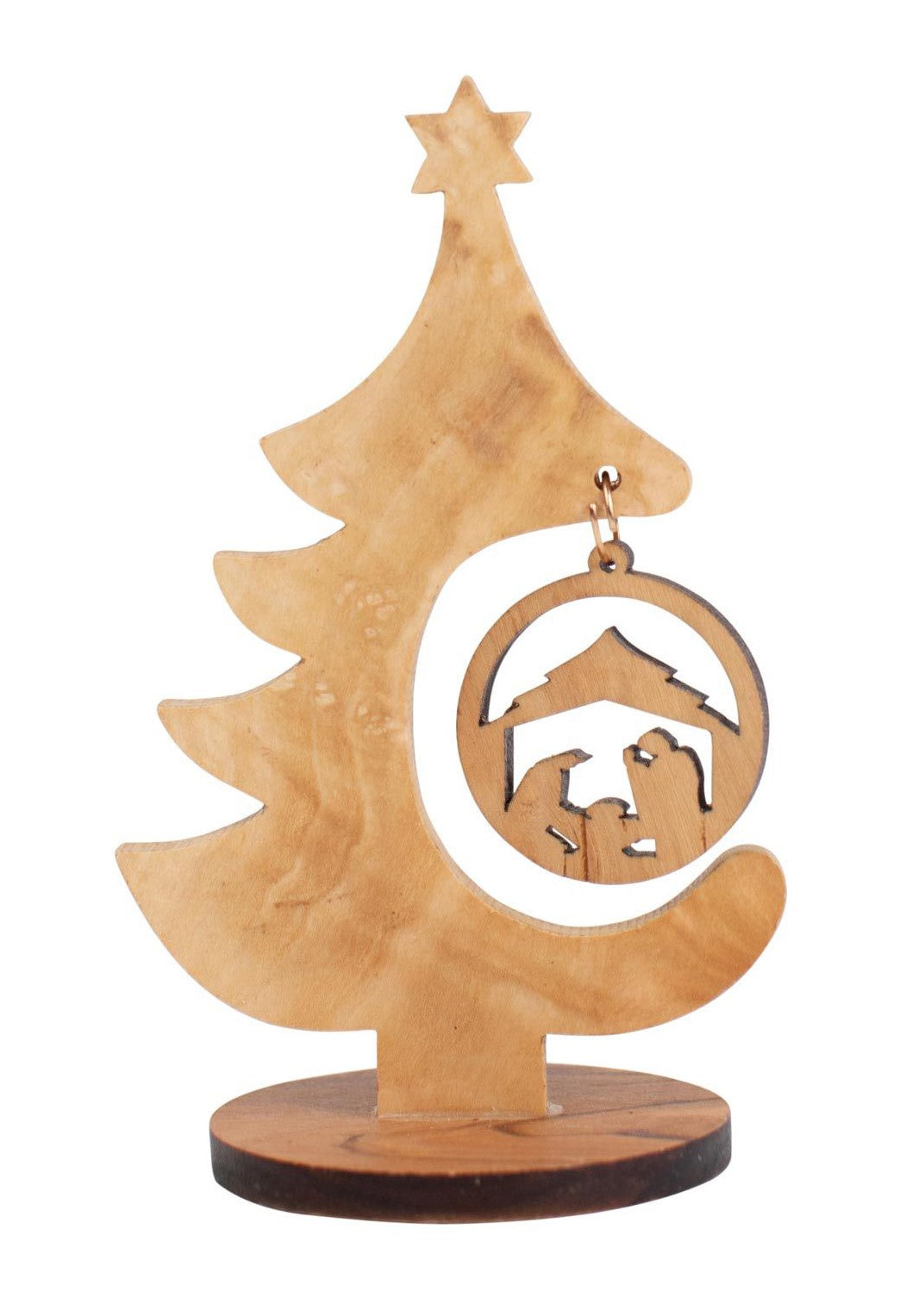 Olive Wood Tree Ornament Nativity - West Bank