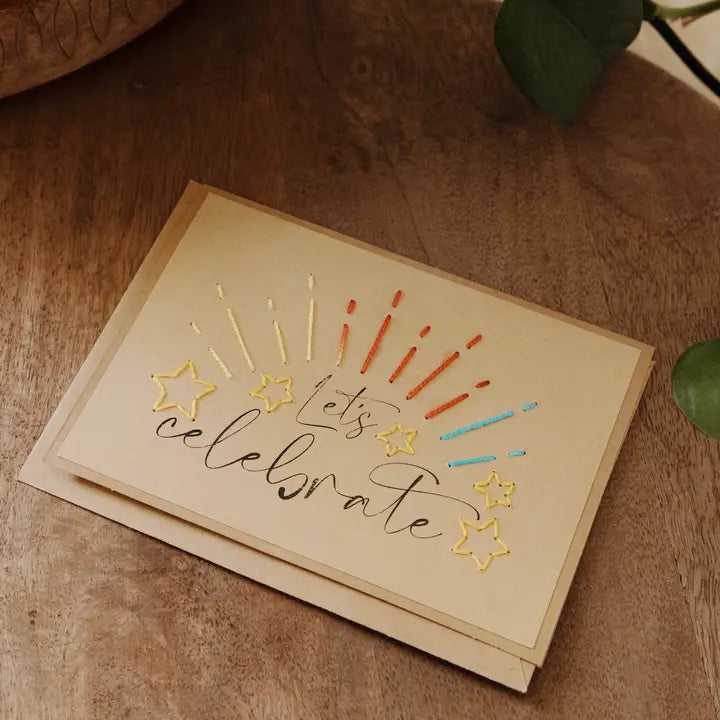 Let's Celebrate Embroidered Greeting Card