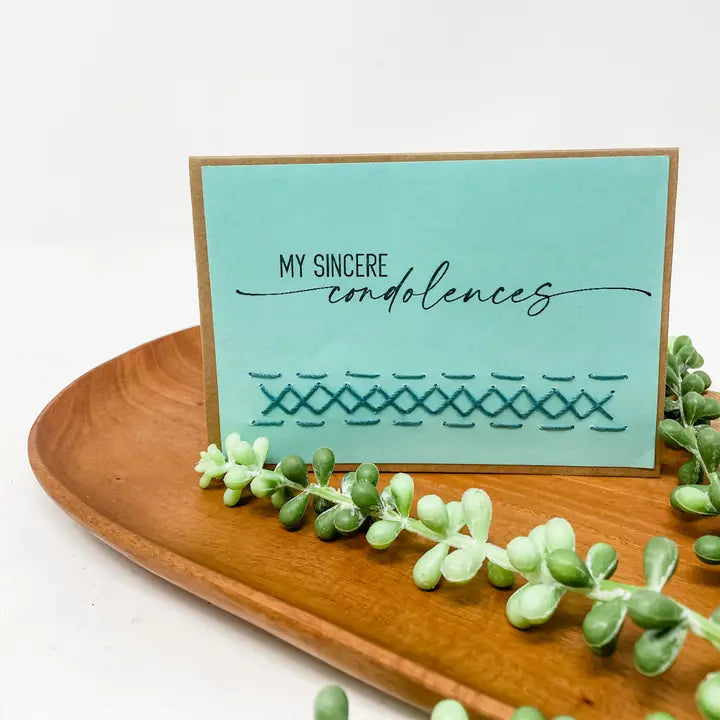 Condolences Embroidered Greeting Card
