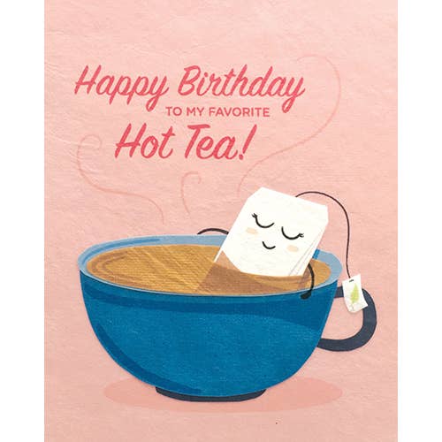 Hot Tea Birthday Recycled Paper Card