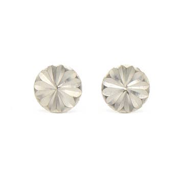 Rosette Stud Silver-Plated Metal Recycled Earrings