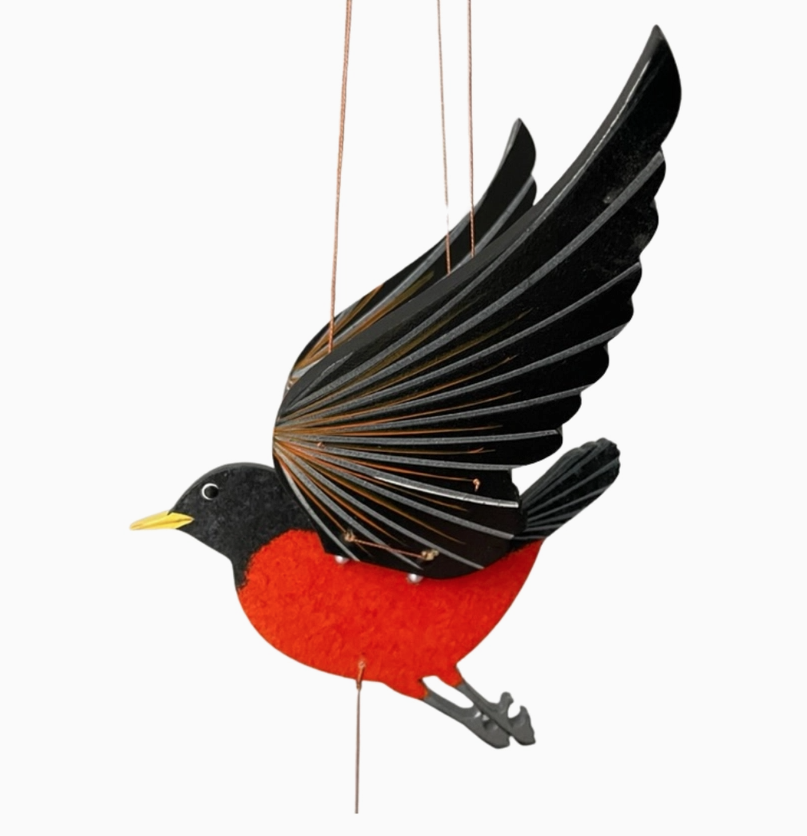 Handpainted Robin Flying Mobile