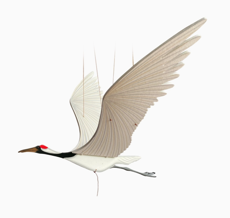 Handpainted Crane Flying Mobile