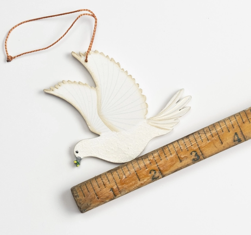 Painted Peace Dove Wood Ornament