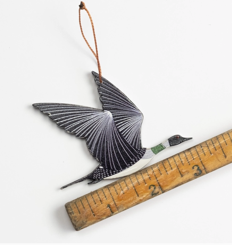 Painted Loon Wood Ornament