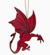 Painted Welsh Dragon Wood Ornament