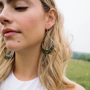 Crescent Moon Hoop Earrings