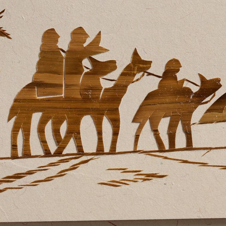 Wheat Straw Camel and Star Holiday Card (6&quot; x 4&quot;)