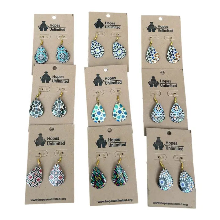 Small Dew Drop Brass Earrings - Assorted