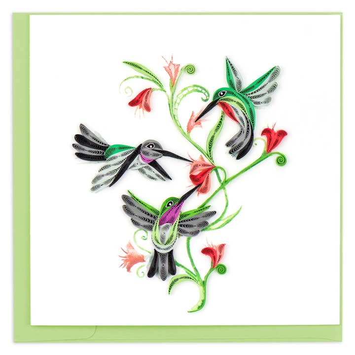 Quilled Hummingbird Trio Card