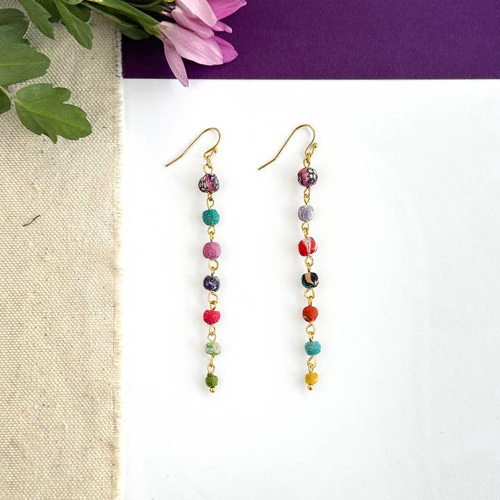 Linear Kantha Earrings