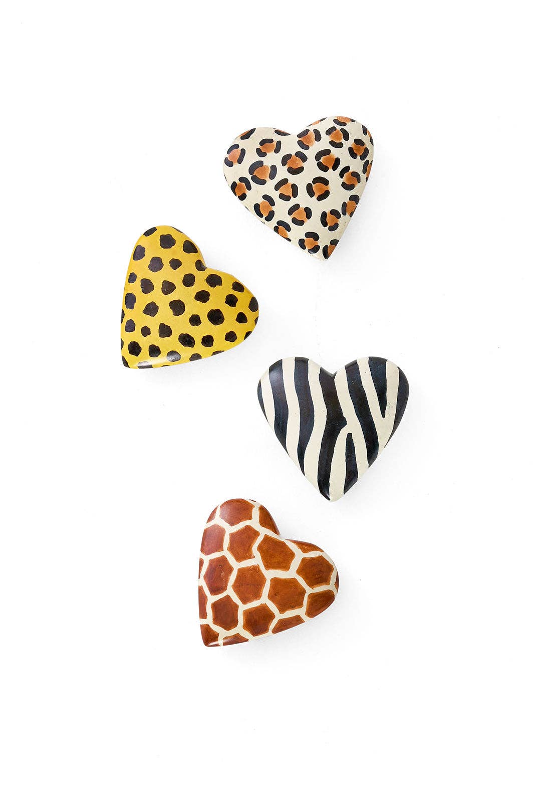 Safari Animal Print Soapstone Heart - Assorted
