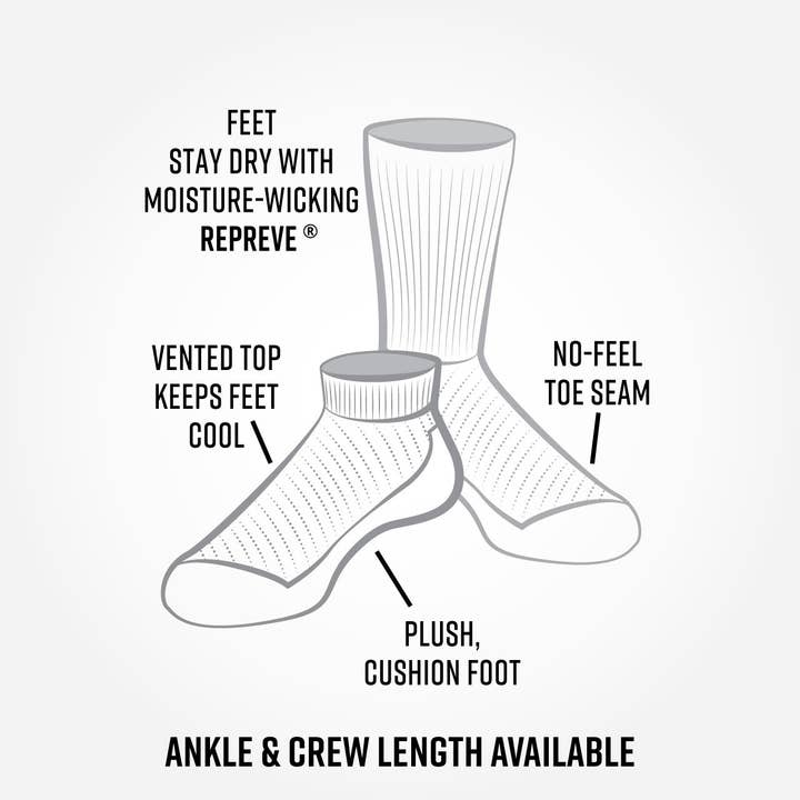 Navy Crew Sport Crew Socks (10-13)