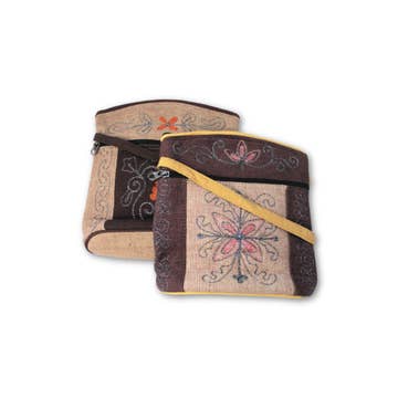 Jari Embroidered Oval Bottom Bag