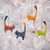 Cat Hand-Painted Albizia Wood Ornament