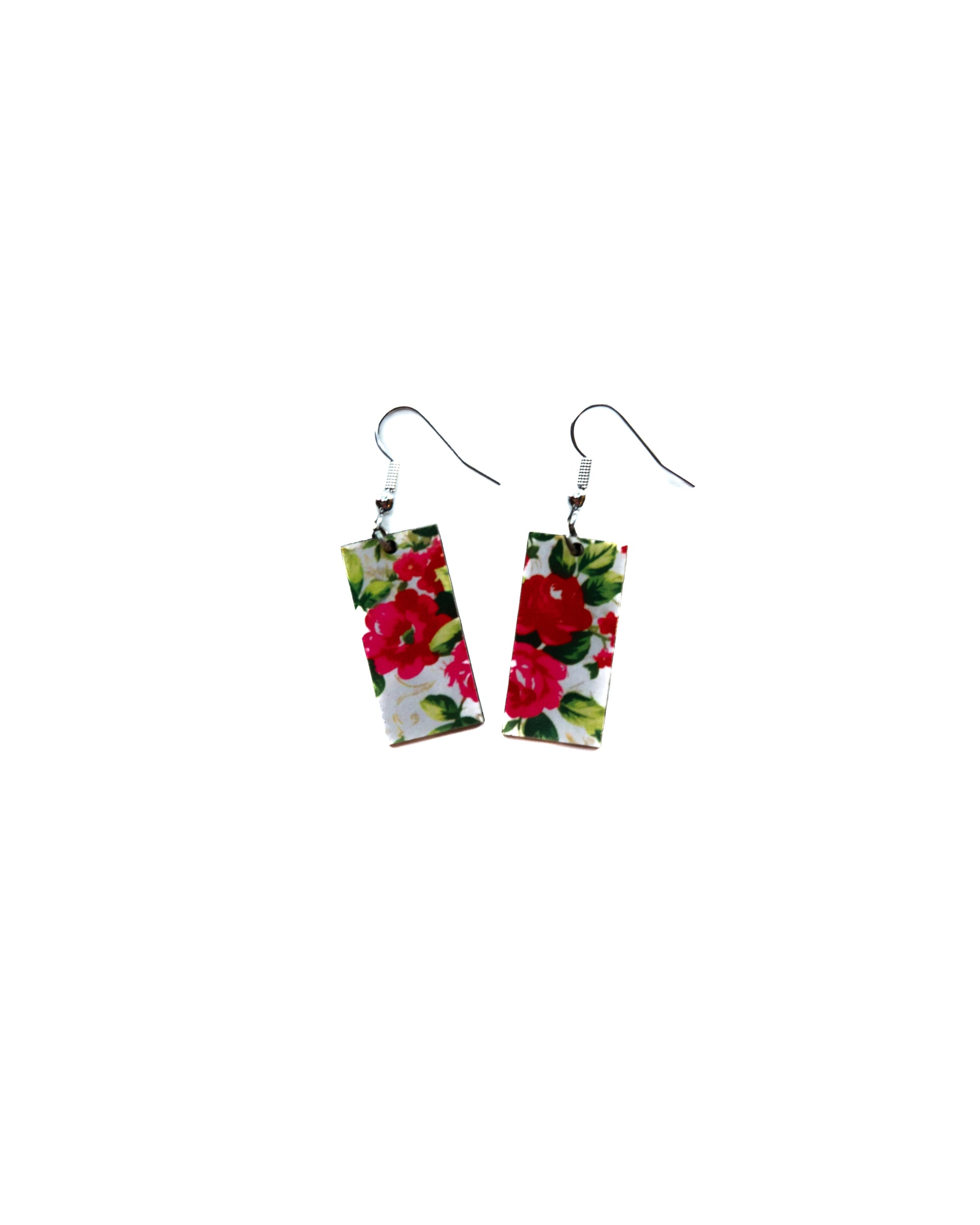 Red Flower Earrings