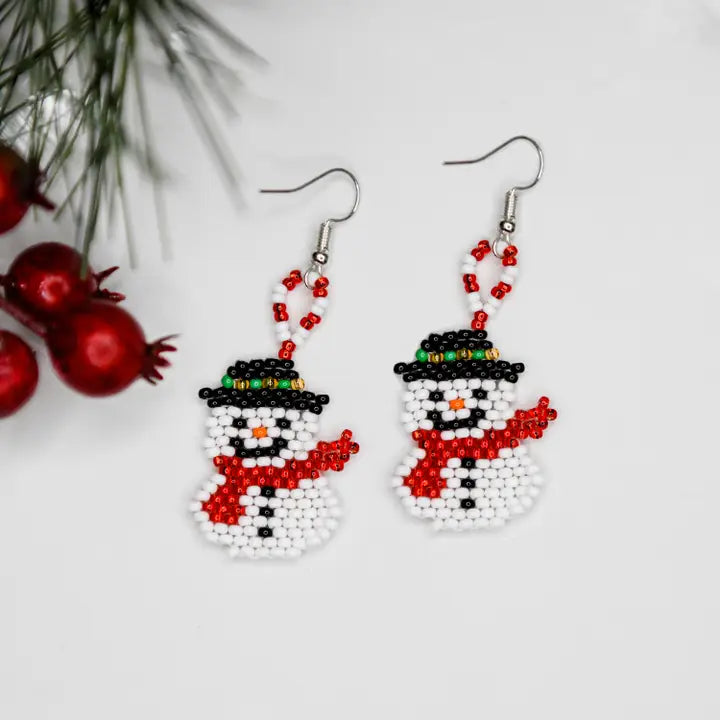 Beaded Frosty Earrings
