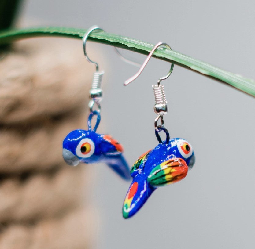 Ceramic Parrot Earrings