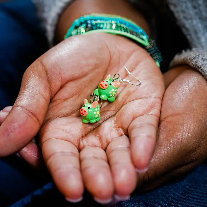 Ceramic Pig Earrings