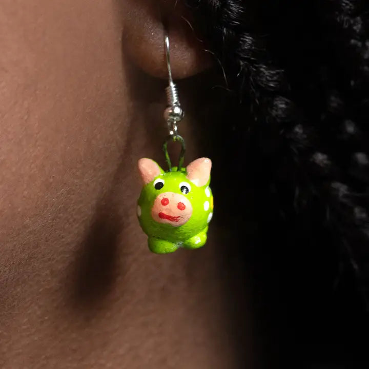 Ceramic Pig Earrings