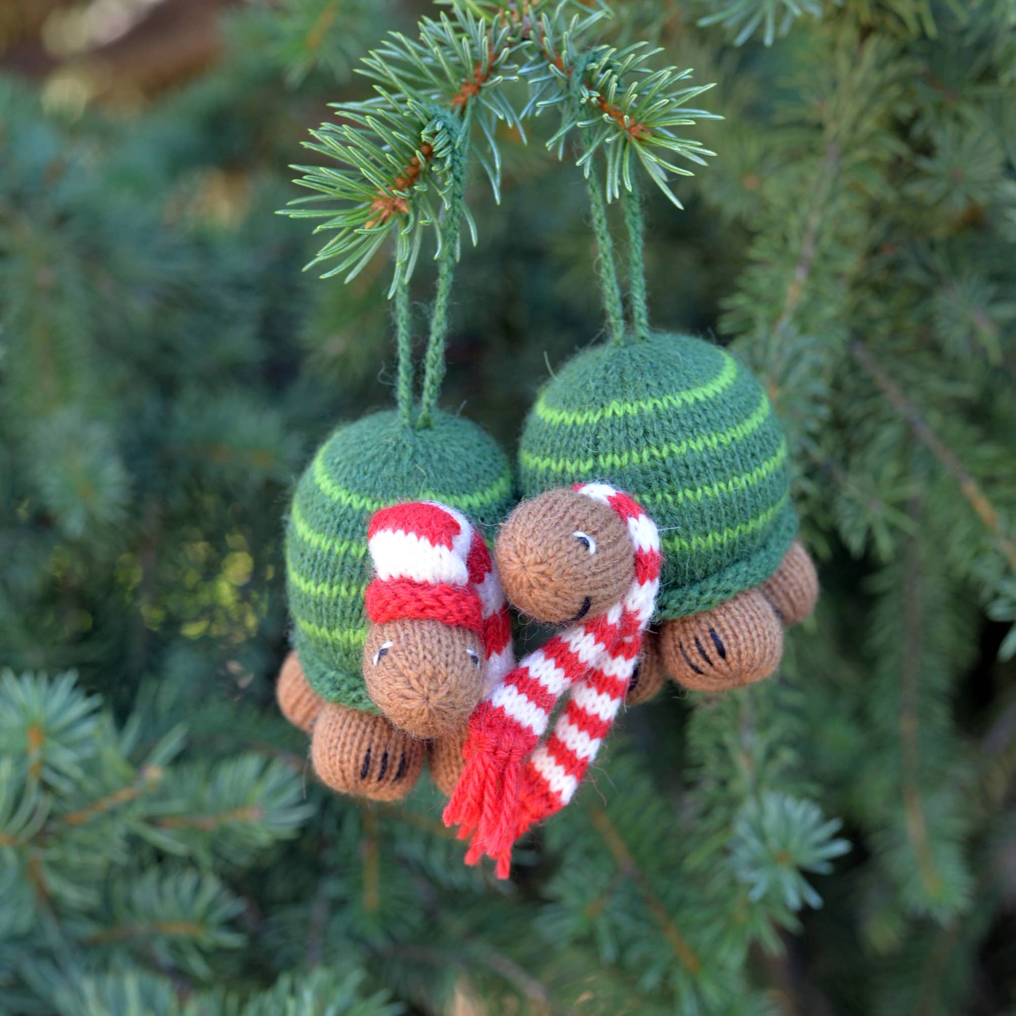 Handmade Turtle Knit Ornament - Fair Trade