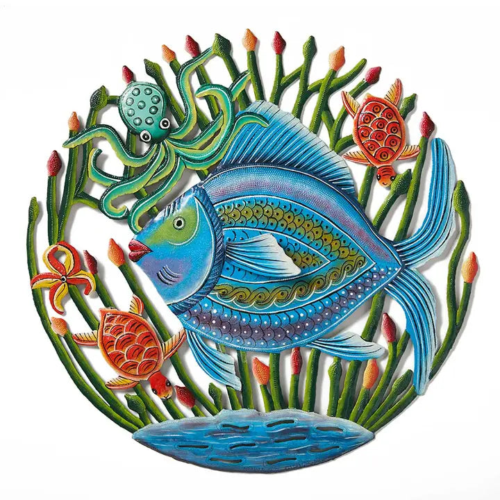 Under the Sea Fish Cutmetal Wall Hanging
