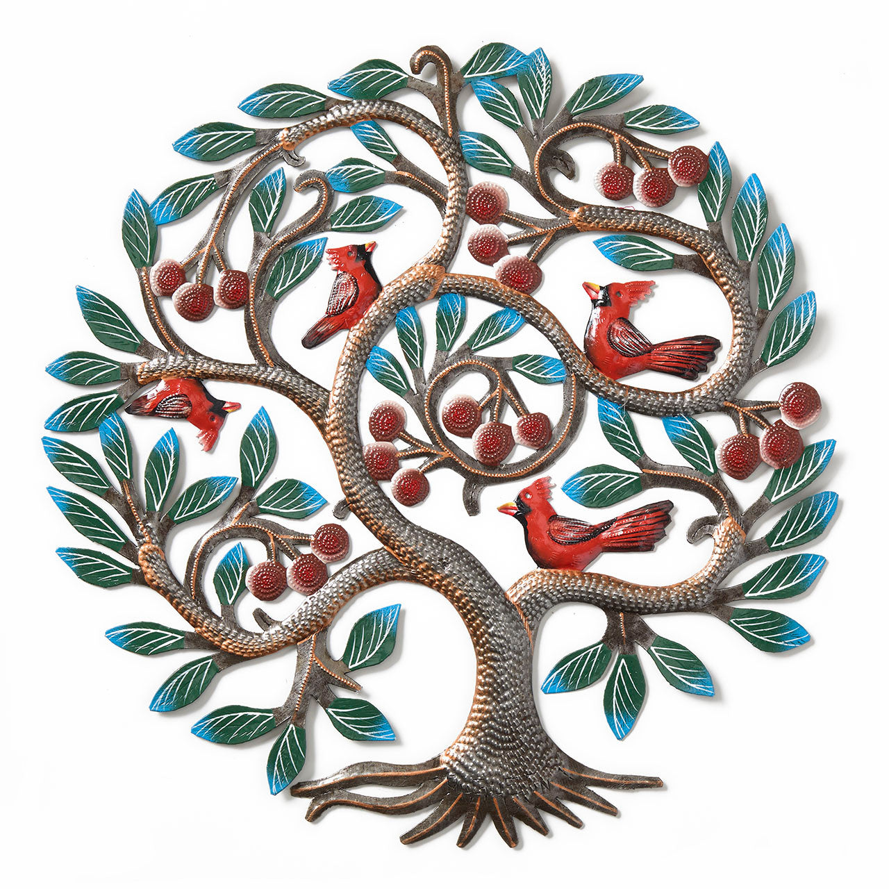 Painted Cutmetal Cardinals Wall Hanging 21D