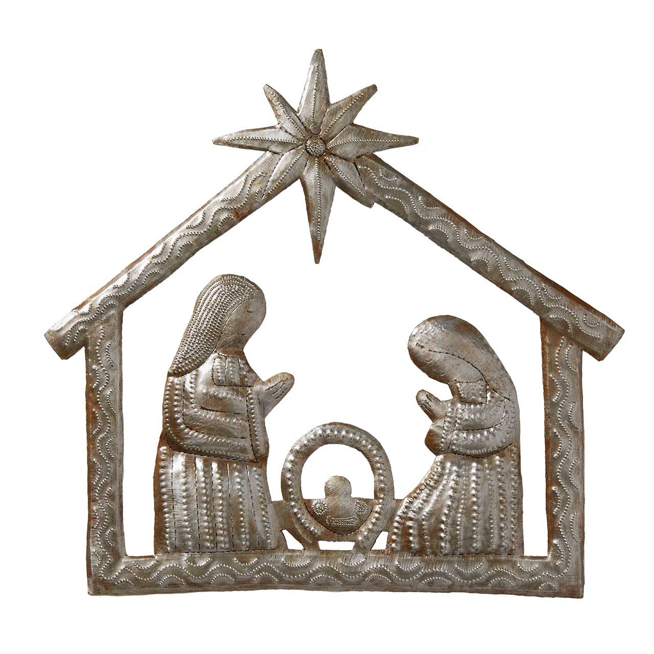 Cutmetal Nativity Holy Family Wallhanging (11.5" X 12")