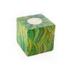 Green Leaf Kisii Stone Cube Candleholder