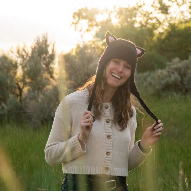 Adult Fleece-Lined Alpaca Blend Animal Hat