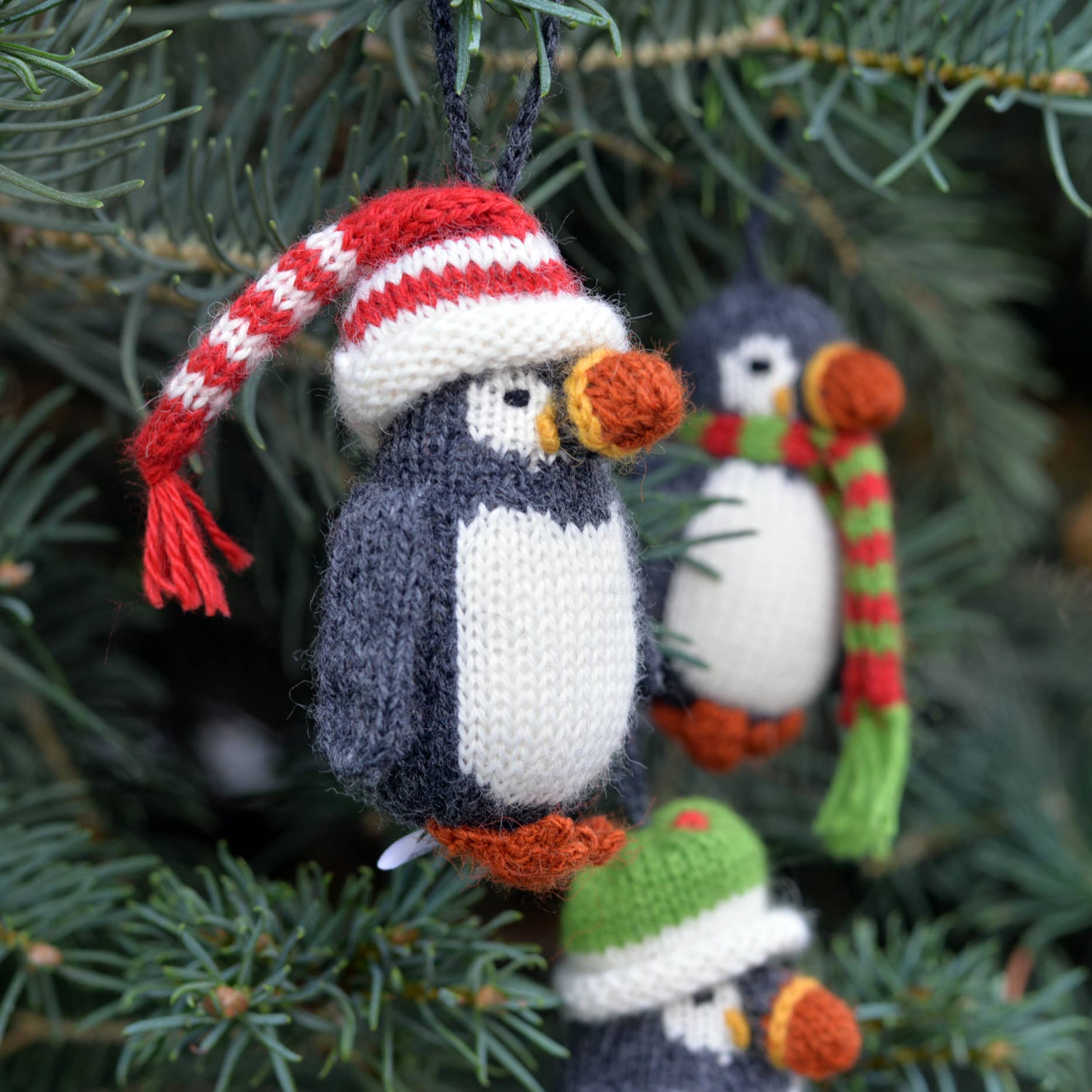 Handmade Knit Puffin Ornament - Fair Trade
