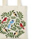 Birds Embroidered Tote Bag