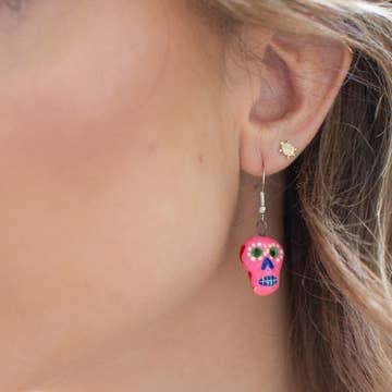 Assorted Skeleton Painted Ceramic Earrings